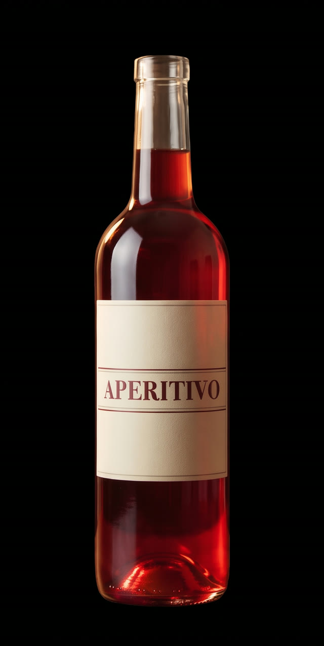 A bottle of red bitter aperitivo